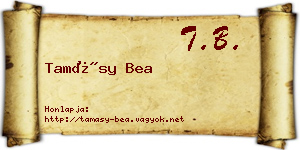 Tamásy Bea névjegykártya